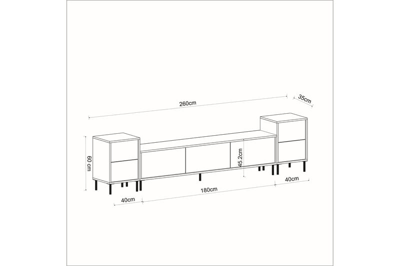 Tv-bänk Imaj 180 cm - Vit marmor/Guld - Möbler - TV- & Mediamöbler - TV b�änk & mediabänk