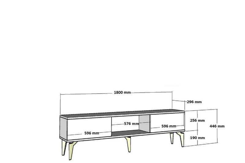 Tv-bänk Ipek 180 cm - Antracit/Guld - Möbler - TV- & Mediamöbler - TV bänk & mediabänk