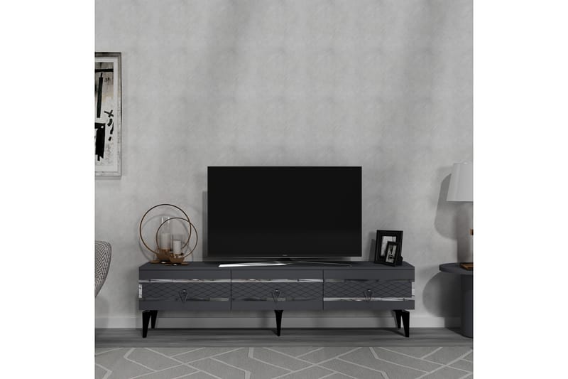 Tv-bänk Ipek 180 cm - Antracit/Silver - Möbler - TV- & Mediamöbler - TV bänk & mediabänk