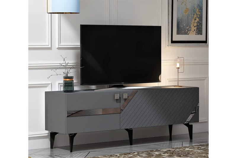 Tv-bänk Iris 150 cm - Antracit/Silver - Möbler - TV- & Mediamöbler - TV bänk & mediabänk