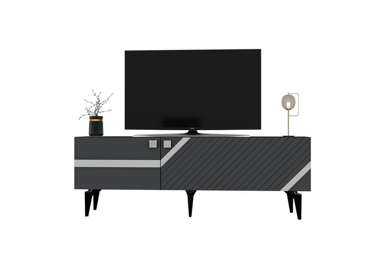 Tv-bänk Iris 150 cm - Antracit/Silver - Möbler - TV- & Mediamöbler - TV bänk & mediabänk