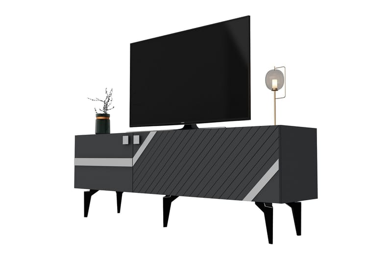 Tv-bänk Iris 150 cm - Antracit/Silver - Möbler - TV- & Mediamöbler - TV bänk & mediabänk