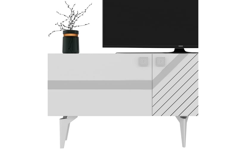 Tv-bänk Iris 150 cm - Vit/Silver - Möbler - TV- & Mediamöbler - TV bänk & mediabänk