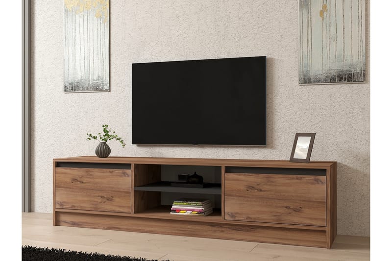 Tv-bänk Isil 180 cm - Brun/Antracit - Möbler - TV- & Mediamöbler - TV bänk & mediabänk