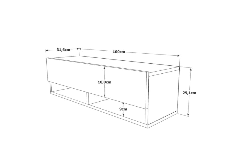 Tv-bänk Jaivind 100 cm - Brun/Grön - Möbler - TV- & Mediamöbler - TV bänk & mediabänk