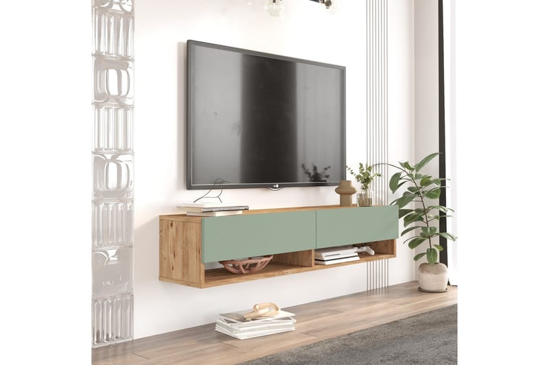 Tv-bänk Jaivind 140 cm - Brun/Grön - Möbler - TV- & Mediamöbler - TV bänk & mediabänk