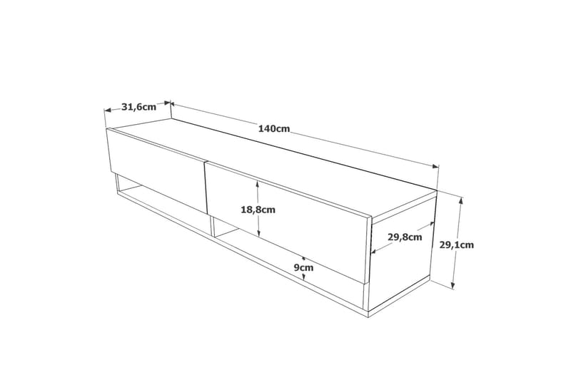 Tv-bänk Jaivind 140 cm - Brun/Grön - Möbler - TV- & Mediamöbler - TV bänk & mediabänk