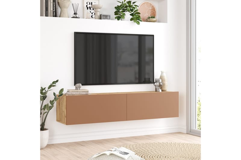 Tv-bänk Jaivind 140 cm - Brun/Röd - Möbler - TV- & Mediamöbler - TV bänk & mediabänk