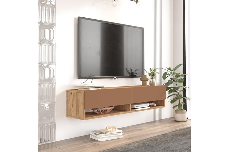 Tv-bänk Jaivind 140 cm - Brun/Röd - Möbler - TV- & Mediamöbler - TV bänk & mediabänk