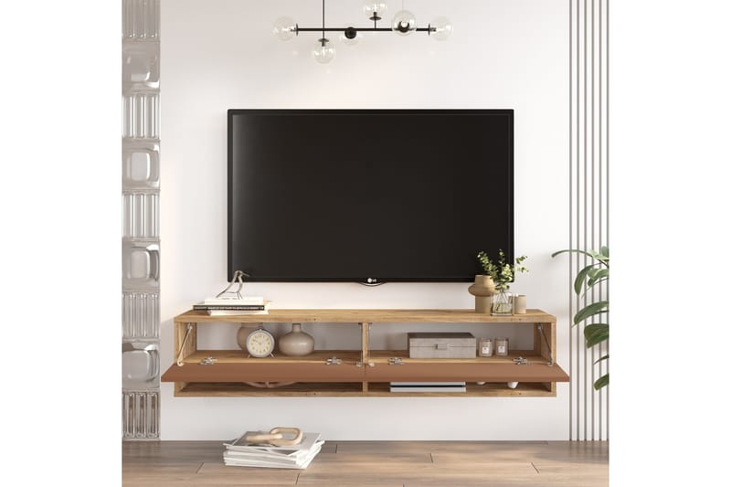 Tv-bänk Jaivind 140 cm - Brun/Röd - Möbler - TV- & Mediamöbler - TV bänk & mediabänk