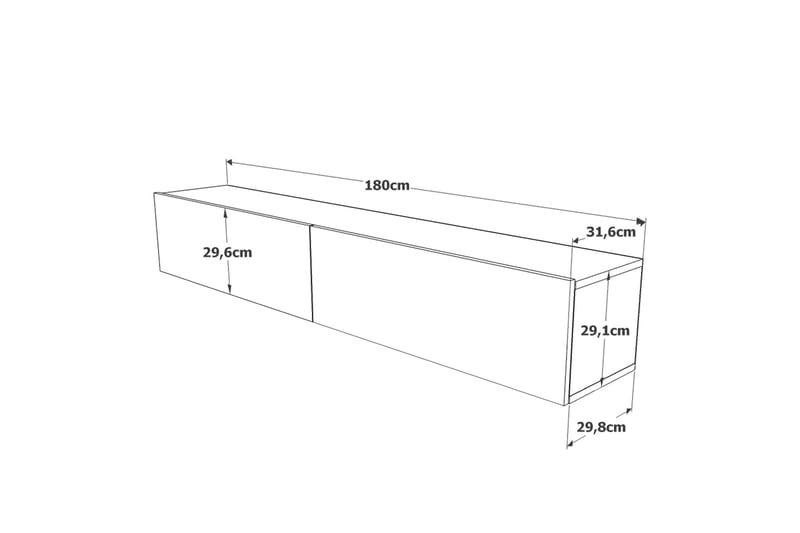 Tv-bänk Jaivind 180 cm - Brun/Grön - Möbler - TV- & Mediamöbler - TV bänk & mediabänk