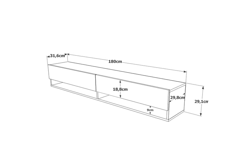 Tv-bänk Jaivind 180 cm - Brun/Vit - Möbler - TV- & Mediamöbler - TV bänk & mediabänk