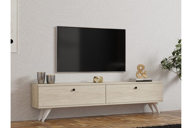 Tv-bänk Jalacea 160 cm - Beige - Möbler - TV- & Mediamöbler - TV bänk & mediabänk