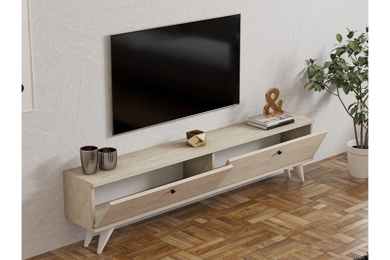 Tv-bänk Jalacea 160 cm - Beige - Möbler - TV- & Mediamöbler - TV bänk & mediabänk