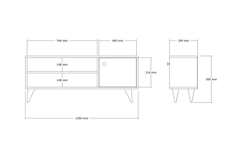 Tv-bänk Jena 120 cm - Brun - Möbler - TV- & Mediamöbler - TV bänk & mediabänk