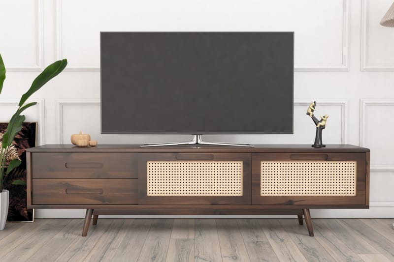 Tv-bänk Julfi 180x30 cm Brun - Hanah Home - Möbler - TV- & Mediamöbler - TV bänk & mediabänk