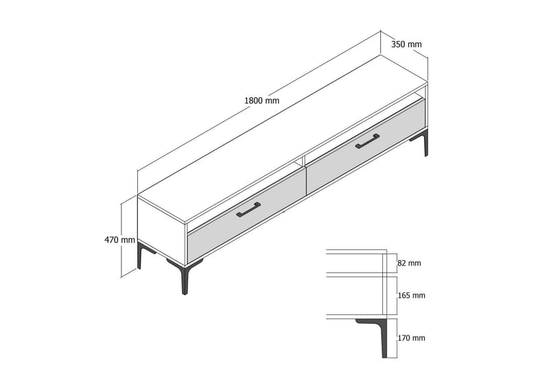 Tv-bänk Laggartorp 180 cm - Valnöt - Möbler - TV- & Mediamöbler - TV bänk & mediabänk