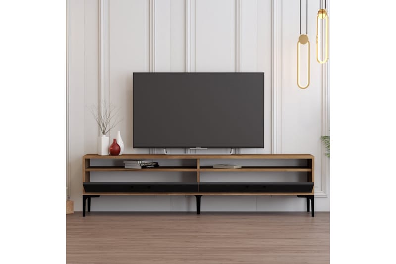 Tv-bänk Laggartorp 180 cm - Valnöt/Antracit - Möbler - TV- & Mediamöbler - TV bänk & mediabänk