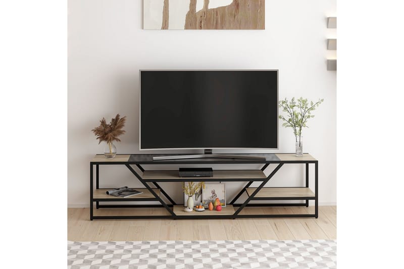 Tv-bänk Loraia 180 cm - Svart - Möbler - TV- & Mediamöbler - TV bänk & mediabänk