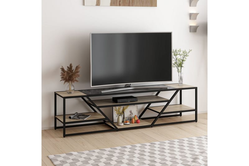 Tv-bänk Loraia 180 cm - Svart - Möbler - TV- & Mediamöbler - TV bänk & mediabänk