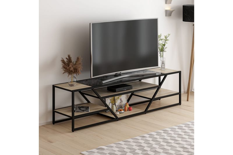 Tv-bänk Loraia 180 cm - Svart - Möbler - TV- & Mediamöbler - TV bänk & mediabänk