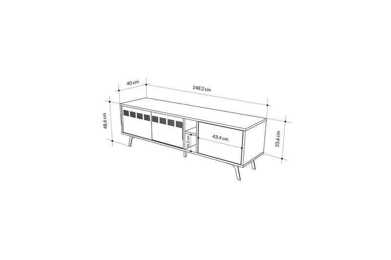 Tv-bänk Lulia 148,2 cm - Brun/Ek - Möbler - TV- & Mediamöbler - TV bänk & mediabänk