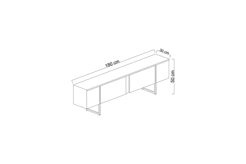 Tv-bänk Luxe 180 cm - Antracit/Silver - Möbler - TV- & Mediamöbler - TV bänk & mediabänk