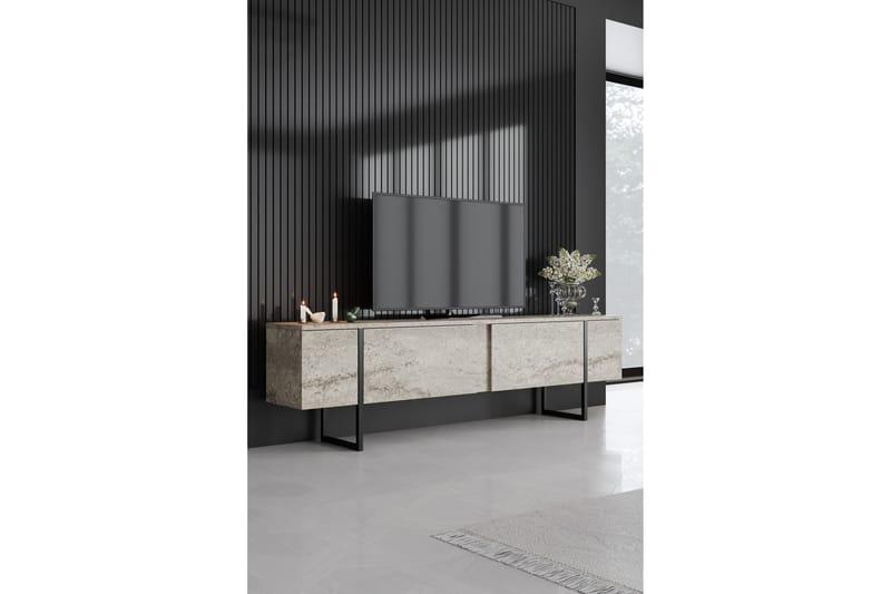 Tv-bänk Luxe 180 cm - Beige/Svart - Möbler - TV- & Mediamöbler - TV bänk & mediabänk