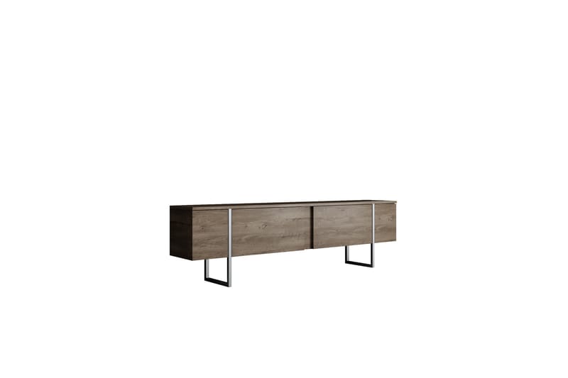 Tv-bänk Luxe 180 cm - Valnöt/Silver - Möbler - TV- & Mediamöbler - TV bänk & mediabänk