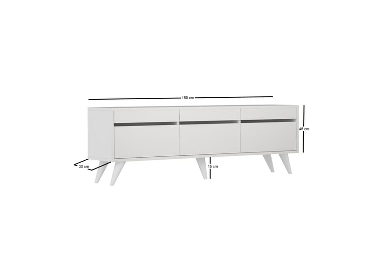 Tv-bänk Maddington 150 cm - Vit - Möbler - TV- & Mediamöbler - TV bänk & mediabänk