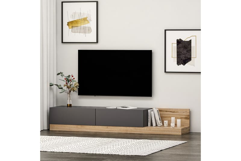 Tv-bänk Majör 180 cm - Antracit/Valnöt - Möbler - TV- & Mediamöbler - TV bänk & mediabänk