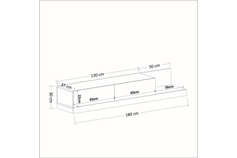 Tv-bänk Majör 180 cm - Antracit/Valnöt - Möbler - TV- & Mediamöbler - TV bänk & mediabänk