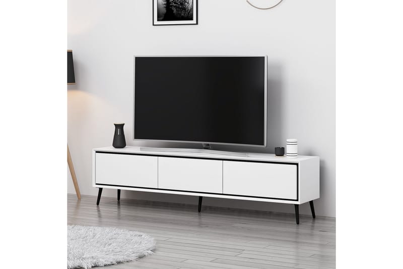 Tv-bänk Manisha 180 cm - Svart/Vit - Möbler - TV- & Mediamöbler - TV bänk & mediabänk