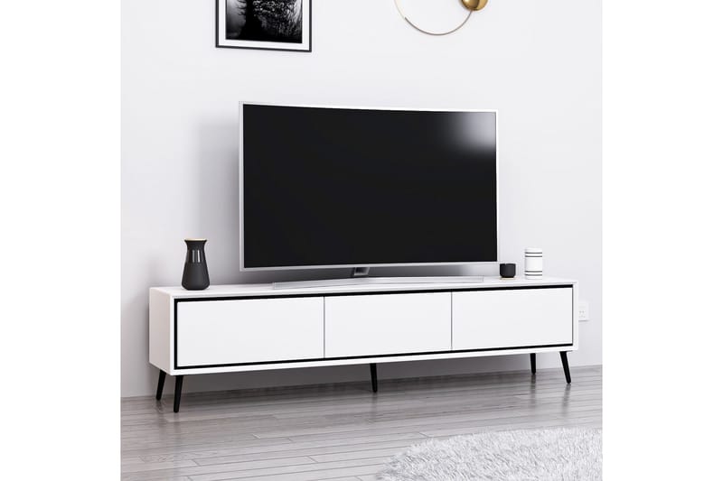 Tv-bänk Manisha 180 cm - Svart/Vit - Möbler - TV- & Mediamöbler - TV bänk & mediabänk