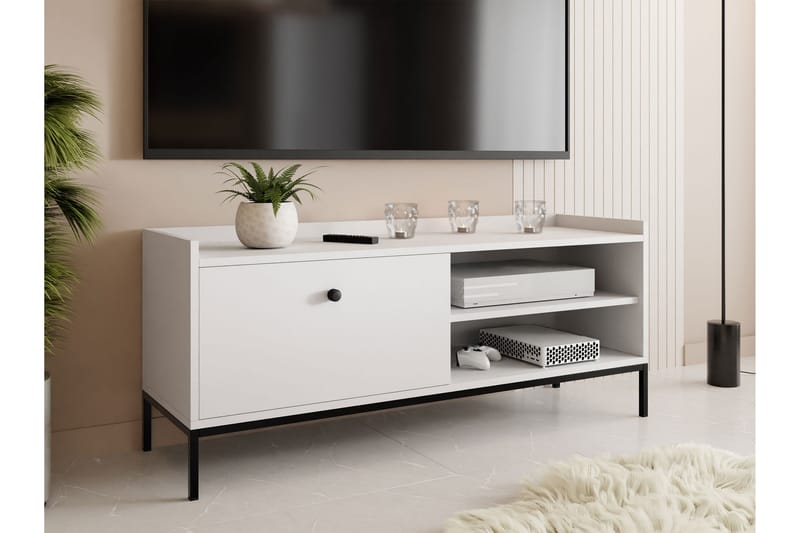 Tv-bänk Mariestad 140 cm - Vit - Möbler - TV- & Mediamöbler - TV bänk & mediabänk