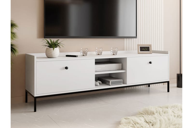 Tv-bänk Mariestad 180 cm - Vit - Möbler - TV- & Mediamöbler - TV bänk & mediabänk