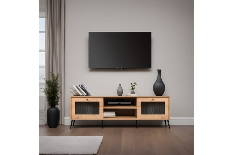 Tv-bänk Mavran 180 cm - Ek/Svart - Möbler - TV- & Mediamöbler - TV bänk & mediabänk