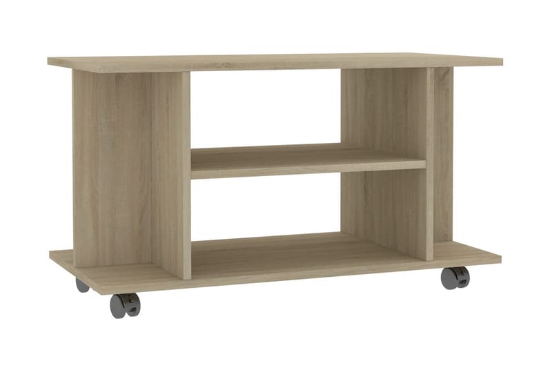 TV-bänk med hjul sonoma ek 80x40x40 cm spånskiva - Brun - Möbler - TV- & Mediamöbler - TV bänk & mediabänk