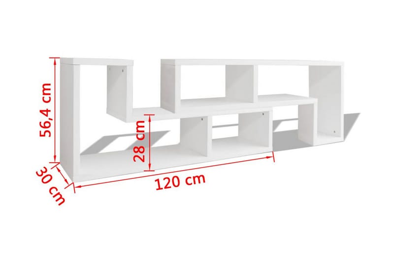 Dubbel L-formad TV-möbel vit - Vit - Möbler - TV- & Mediamöbler - TV bänk & mediabänk