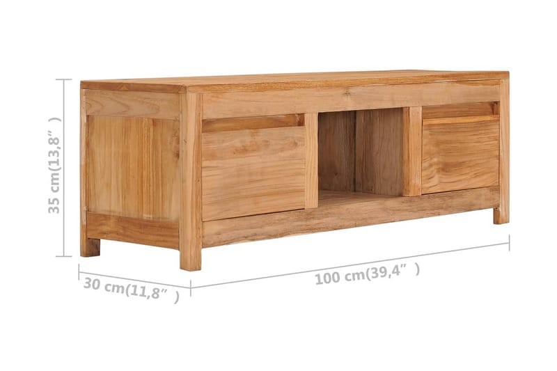 TV-bänk 100x30x35 cm massiv teak - Brun - Möbler - TV- & Mediamöbler - TV bänk & mediabänk