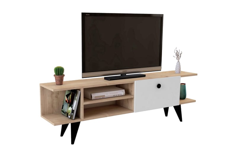 Tv-bänk 120 cm - Natur/Vit - Möbler - TV- & Mediamöbler - TV bänk & mediabänk