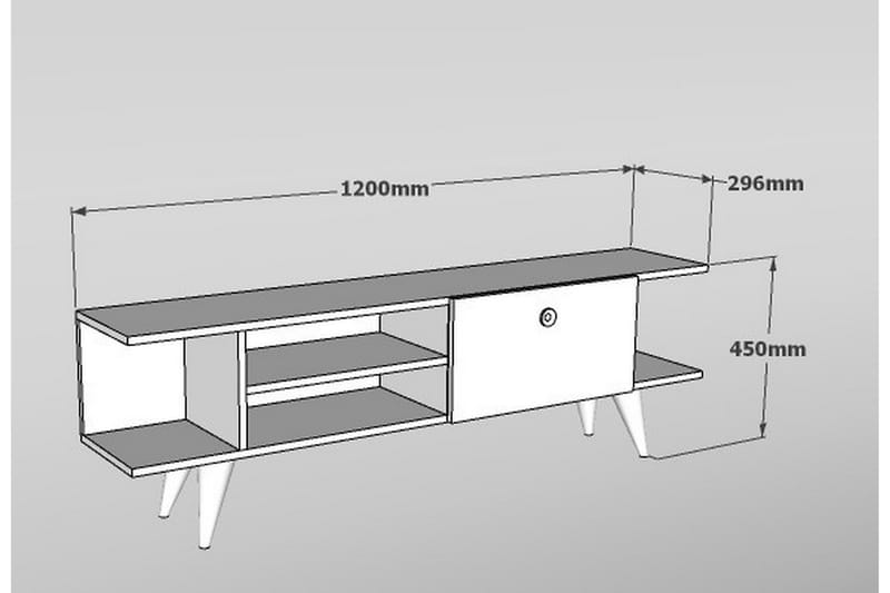 Tv-bänk 120 cm - Natur/Vit - Möbler - TV- & Mediamöbler - TV bänk & mediabänk