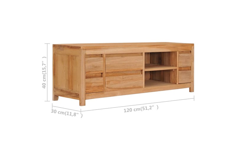 TV-bänk 120x30x40 cm massiv teak - Brun - Möbler - TV- & Mediamöbler - TV bänk & mediabänk