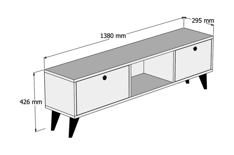 Tv-bänk 138 cm - Valnöt/Svart - Möbler - TV- & Mediamöbler - TV bänk & mediabänk