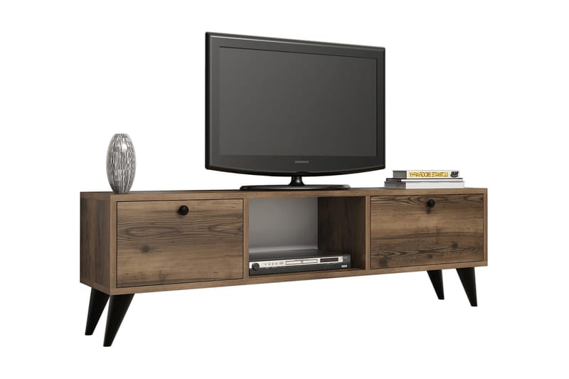 Tv-bänk 138 cm - Valnöt/Svart - Möbler - TV- & Mediamöbler - TV bänk & mediabänk