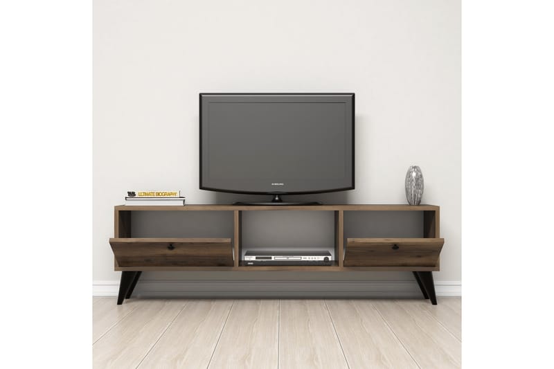 Tv-bänk 138 cm - Valnöt/Svart - Möbler - TV- & Mediamöbler - TV bänk & mediabänk