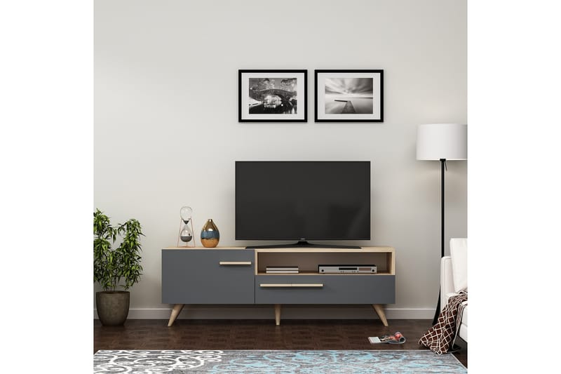 Tv-bänk 150 cm - Natur/Antracit - Möbler - TV- & Mediamöbler - TV bänk & mediabänk