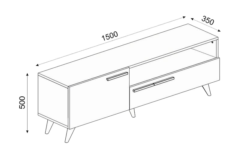 Tv-bänk 150 cm - Natur/Antracit - Möbler - TV- & Mediamöbler - TV bänk & mediabänk