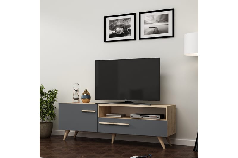 Tv-bänk 150 cm - Natur/Antracit - Möbler - TV- & Mediamöbler - TV bänk & mediabänk