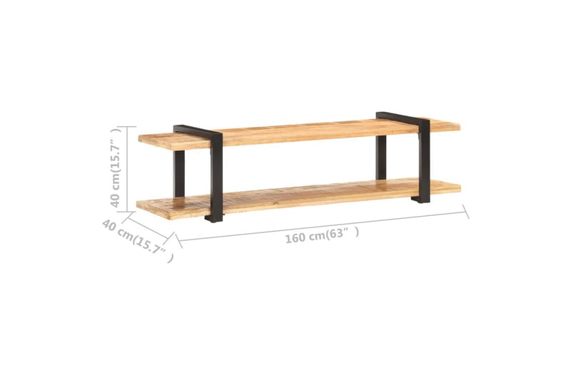 TV-bänk 160x40x40 cm massivt grovt mangoträ - Brun - Möbler - TV- & Mediamöbler - TV bänk & mediabänk